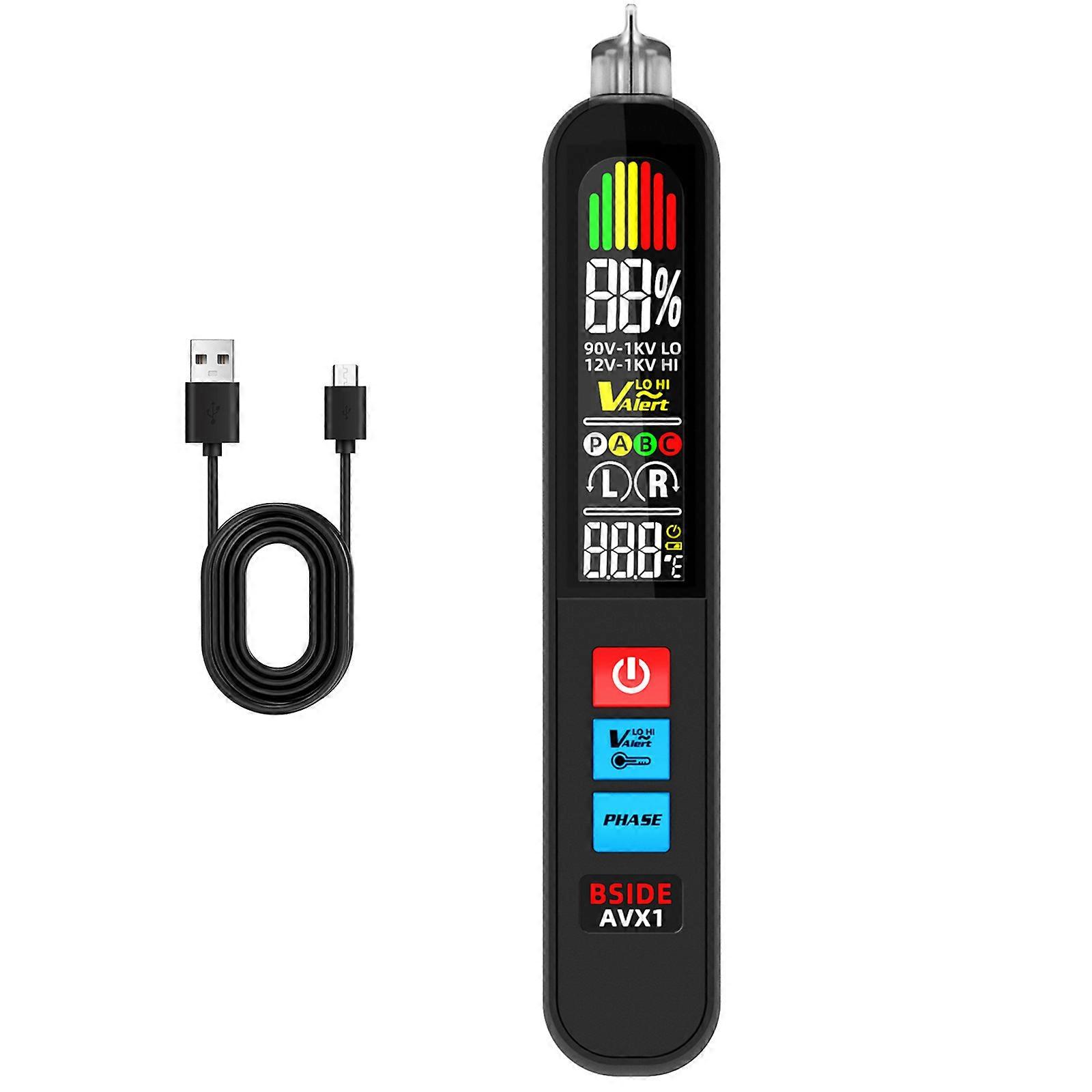 Multifunctional None Contact Electrical Phase Rotation Tester Featuring LCD Screen For Vehicle Electrical System Testing Multicolor