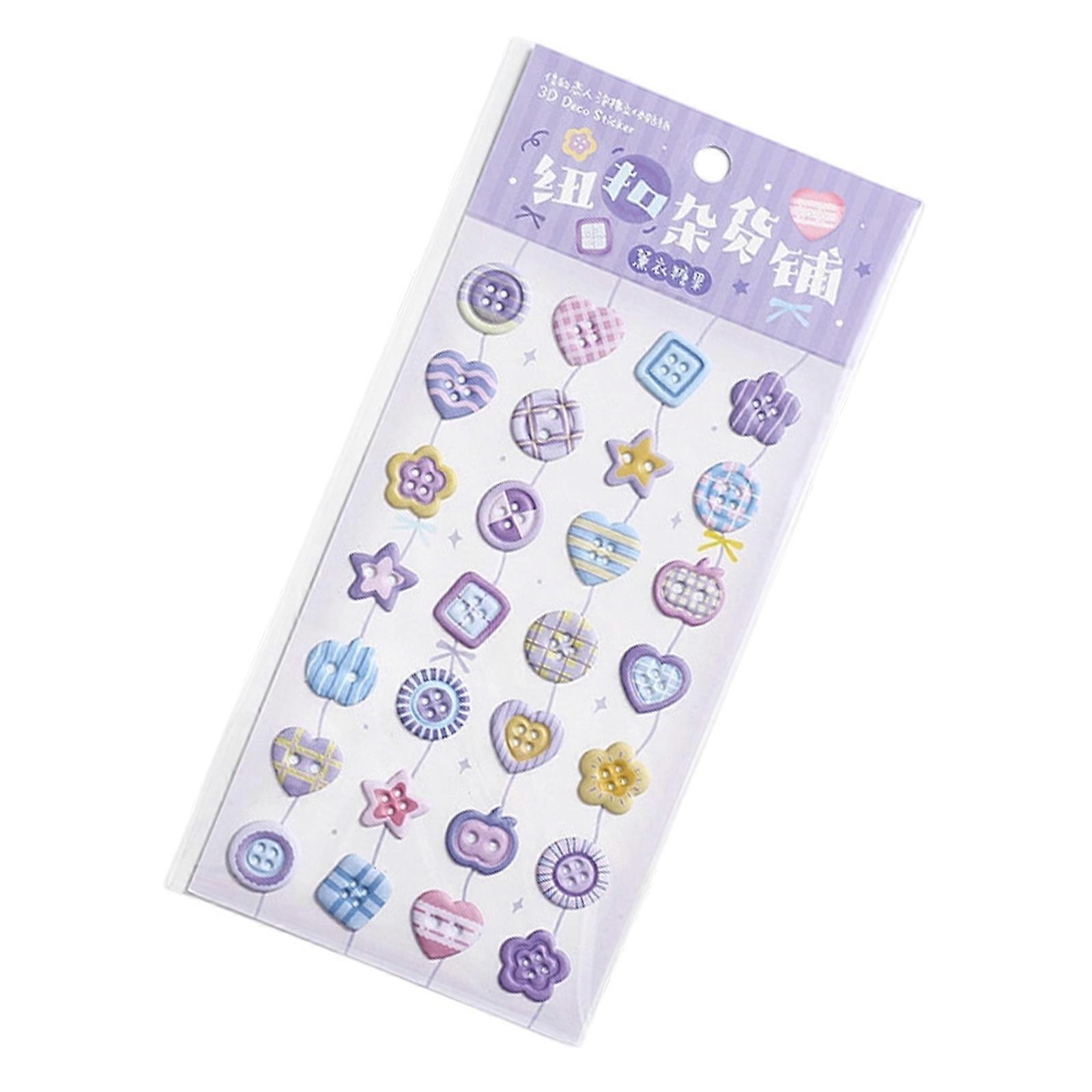 Button Decorative Foam Sticker for Kids Craft Scrapbooking Planner Journals Notebook Kid Sticker for Classroom Rewarding Multicolor