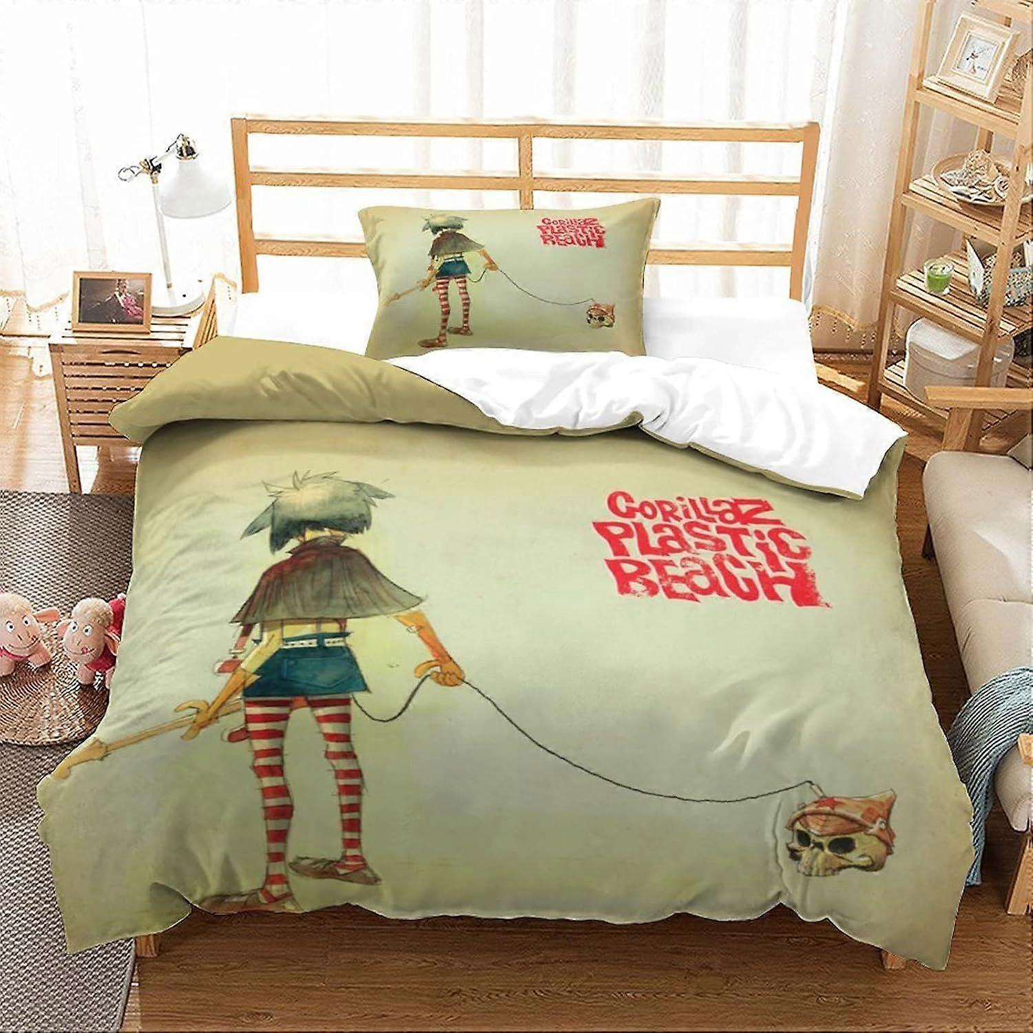 GENBAK الغوريلاز لحاف غطاء مجموعة 3D الهيب هوب نمط Printe الفراش لحاف غطاء لحاف مجموعة، لينة ستوكات الموسيقى لحاف غطاء واحد