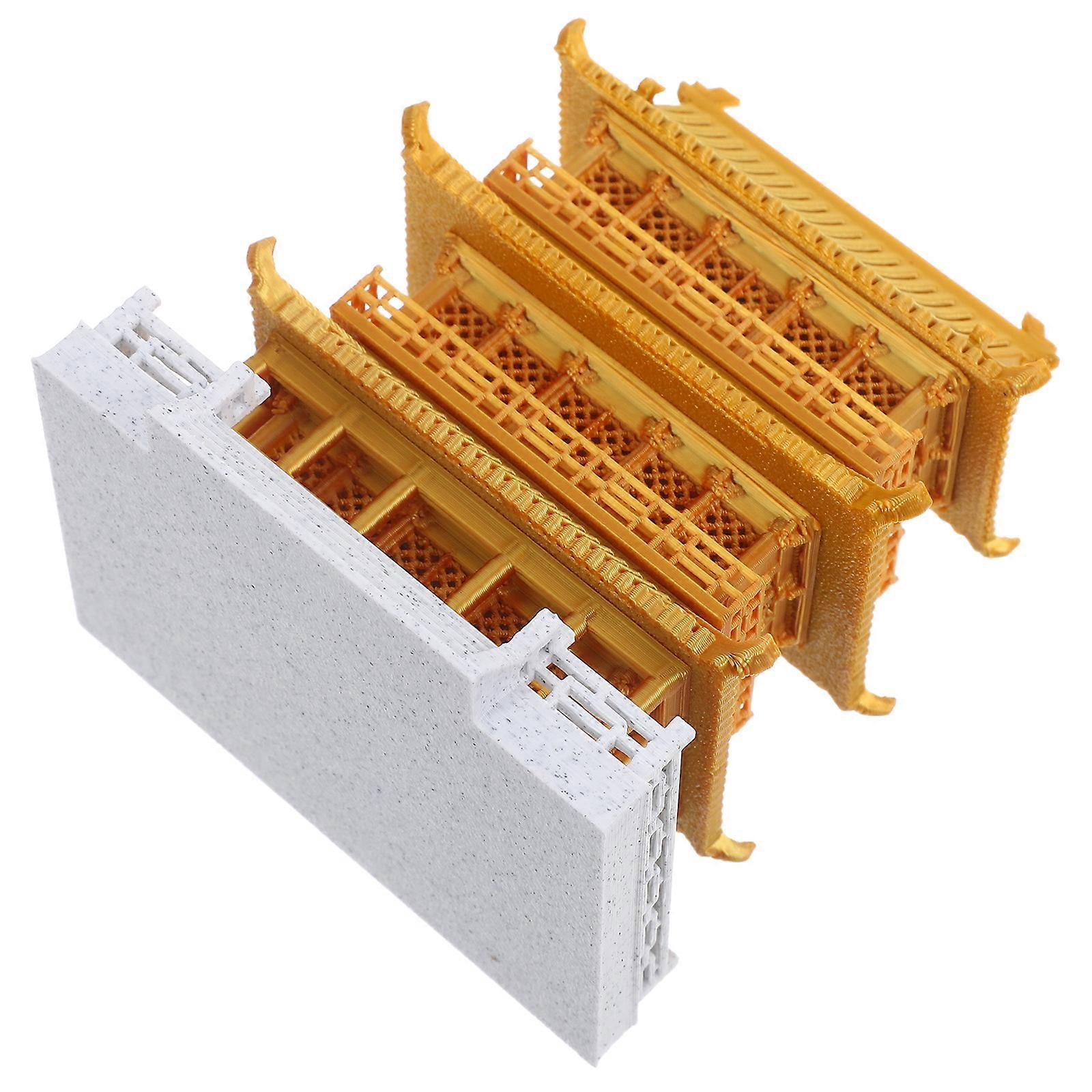 Miniature Chinese Pavilion Model for Decor Elegant Golden