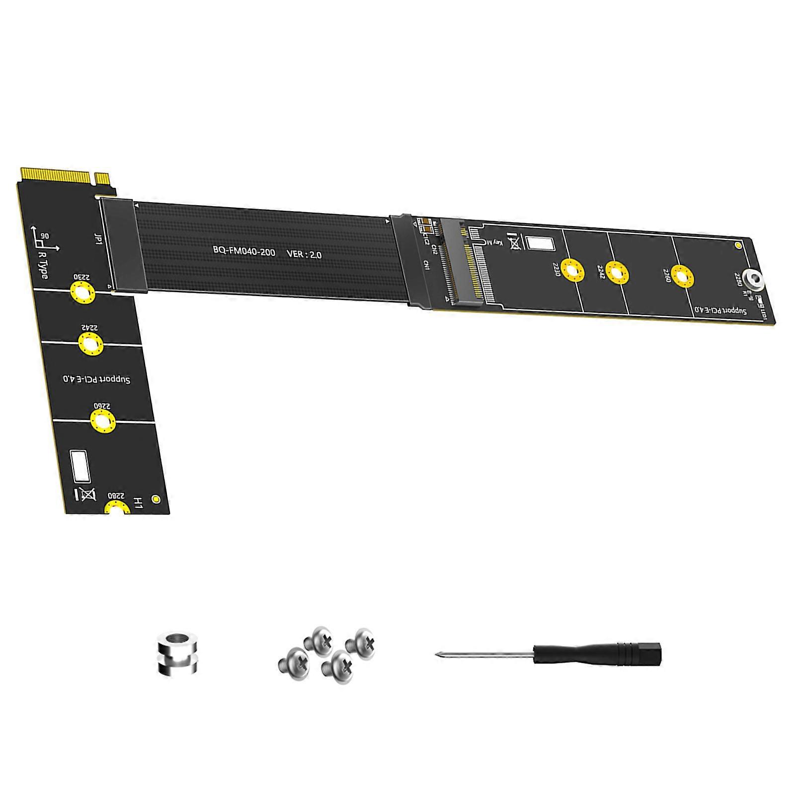 20CM M.2 Ssds Extension Card for PCIe4.0 Devices FPC Gold Plateds Circuit Board Ensures Reliable Data Transfer Multicolor