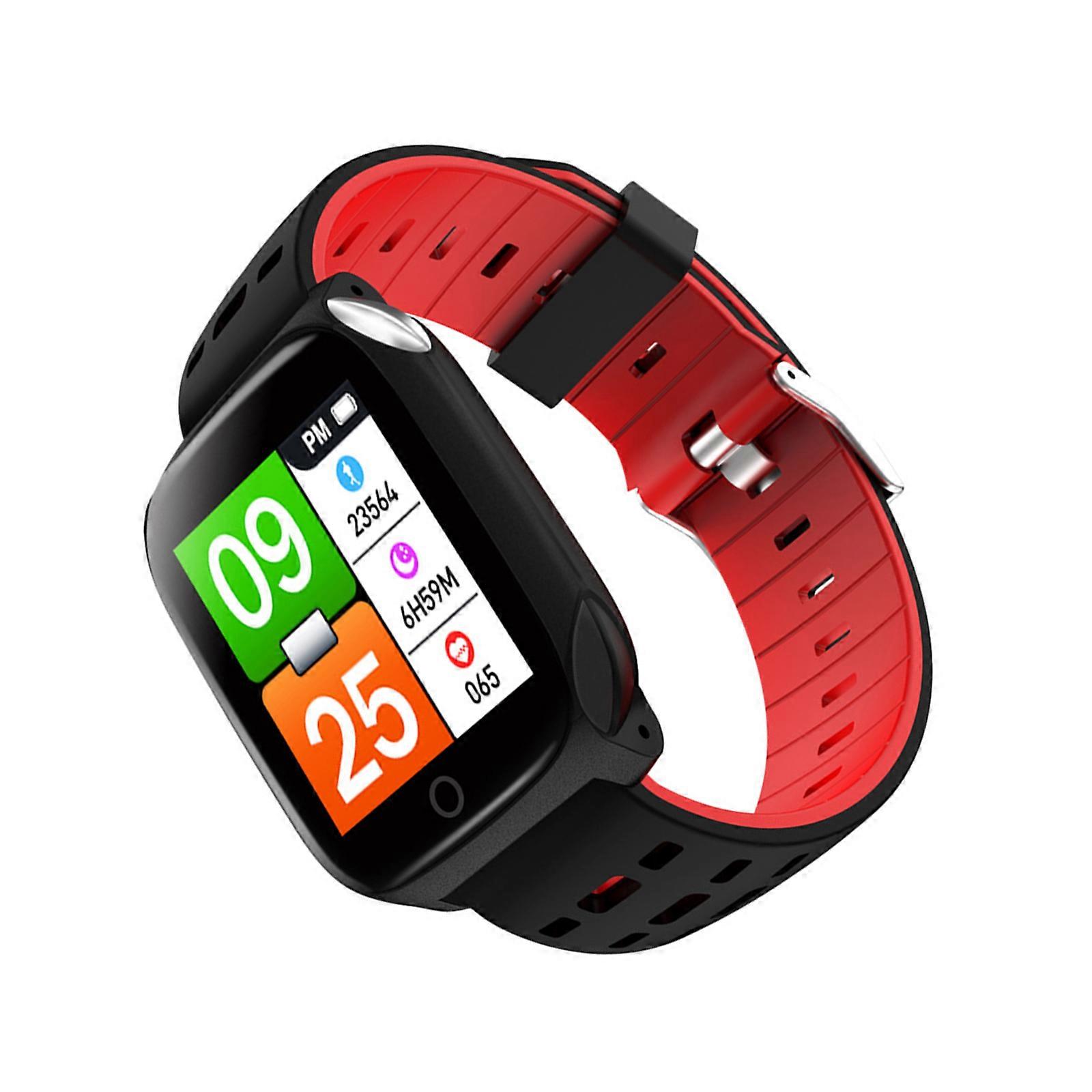 Smartwatch F16 Wristband Large Screen Multifunctional Sleep Monitoring Intelligent Bracelet for Outdoor Activity  black red