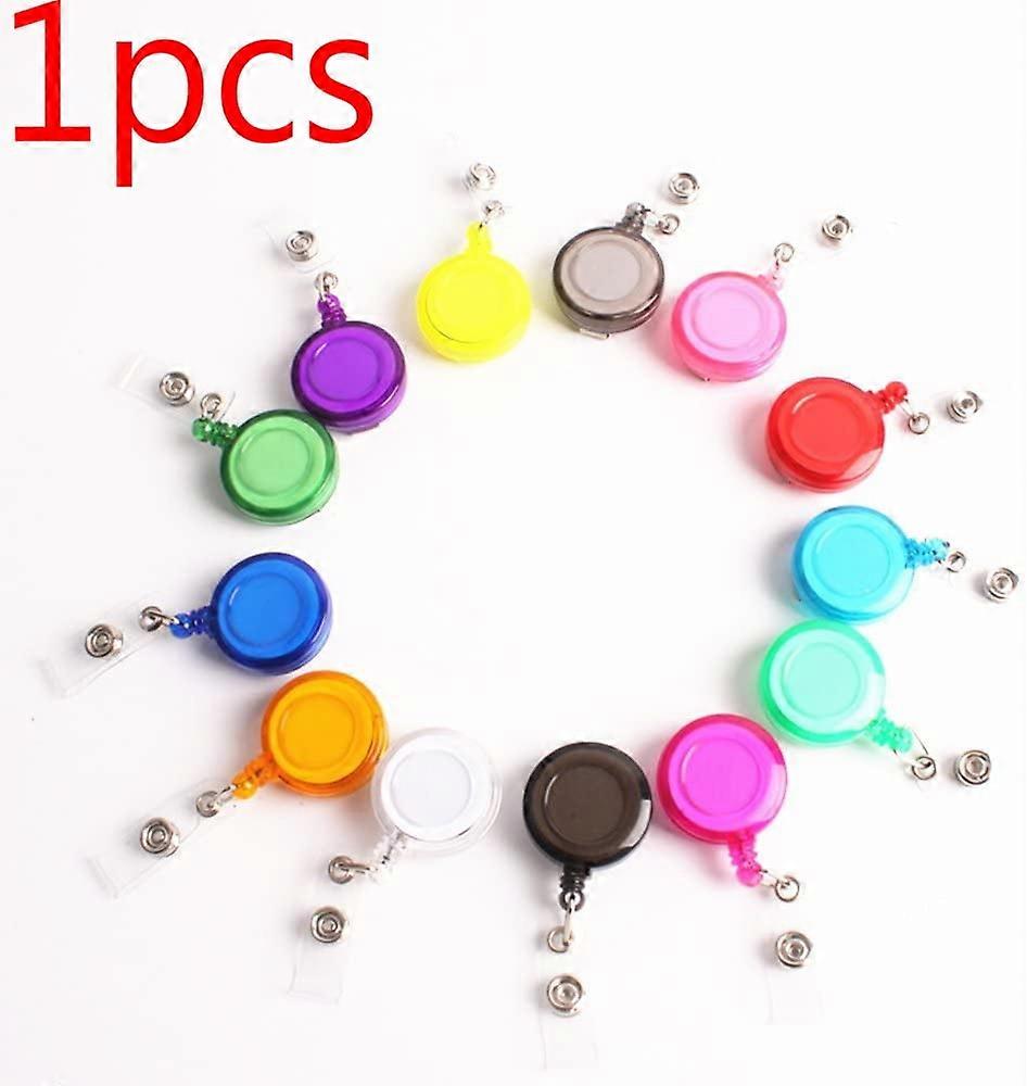 OBOSOE Retractable Badge Reels,1 Pack Badge Clips Holder for Name ID Card Key Card, Random Color