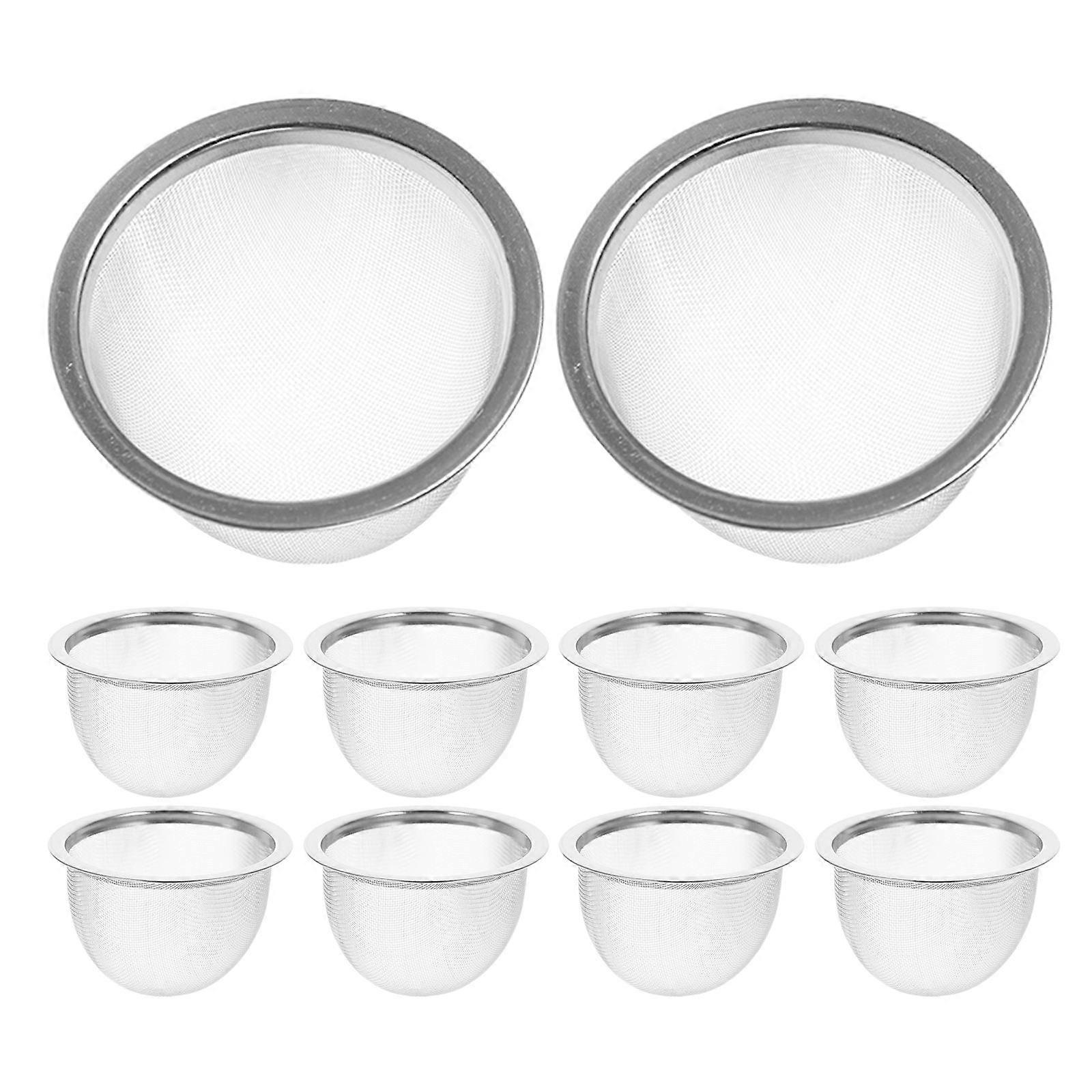 Stainless Steel Tea Filter Mesh Loose Leaf Tea Infuser for Teapot 10Pcs