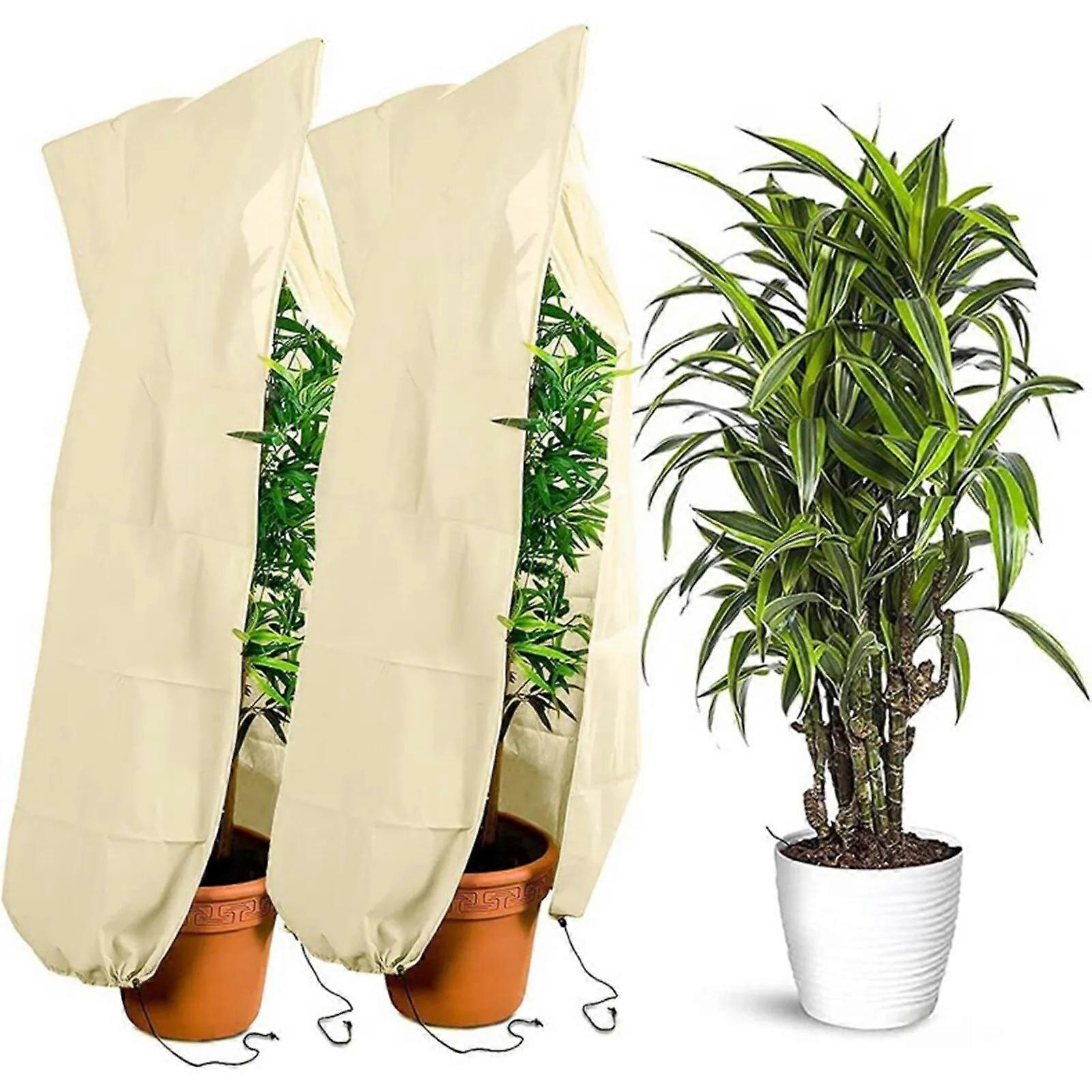 Växtskydd Frostskydd, Vinterkallt Väder Frosttäcken Buskjacka med Dragsko Återanvändbart Skydd Utomhus