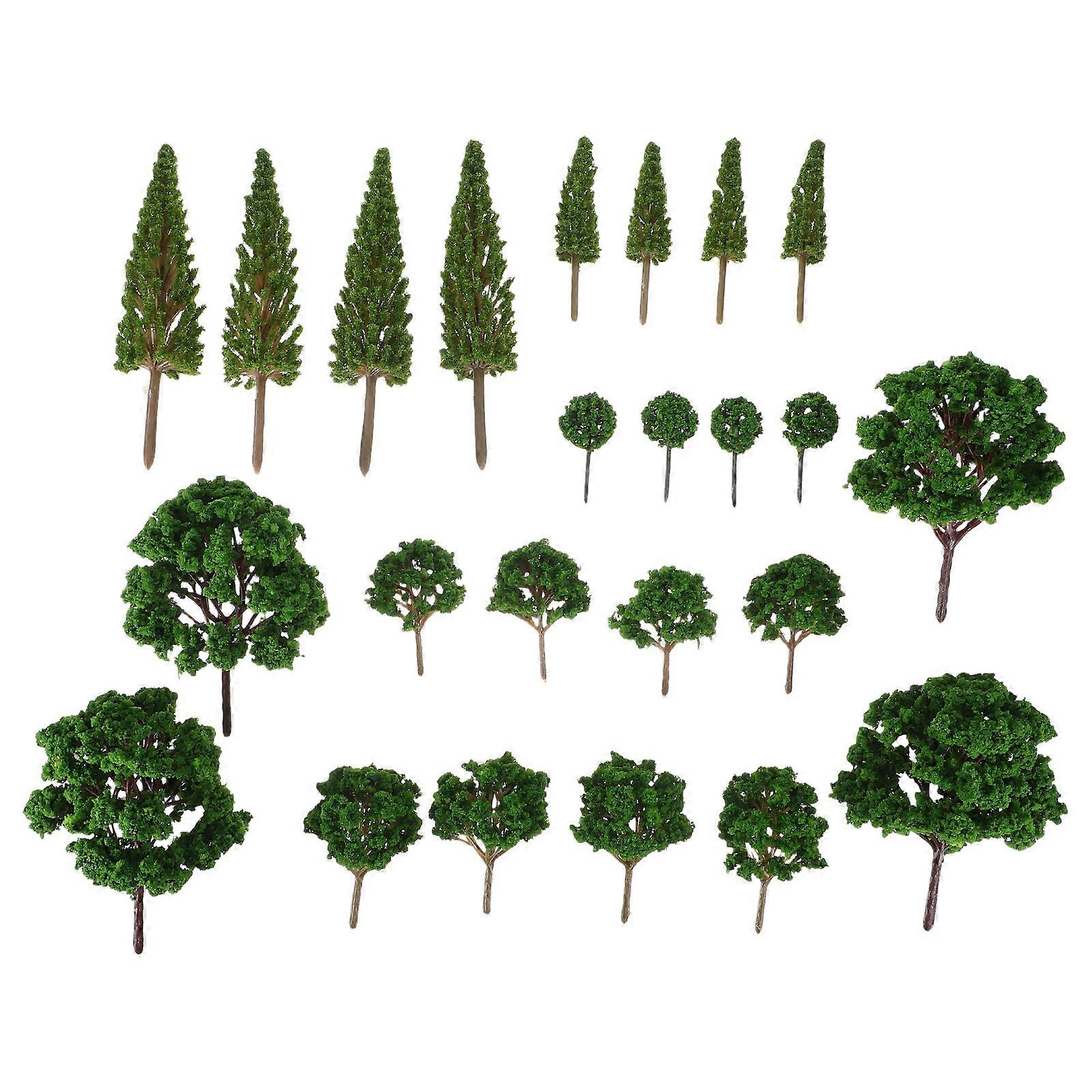 Miniature Trees For Dioramas Educational Purposes Tree Shape Lightweight Material 24Pcs
