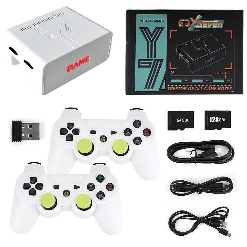 Console de jeux vidéo Y7 64 Go + 128 Go, 11 000 jeux, console portable rétro, lecteur de jeux TV sans fil pour émulateur PSP/GBA 36