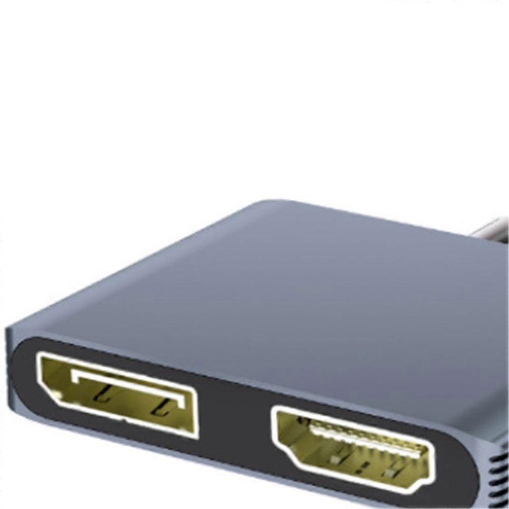 Type-C Hub to HDMI-Compatible+DP Splitter 4K 60HZ Multi-Screen Expansion Type C Docking Station for Laptop Phone