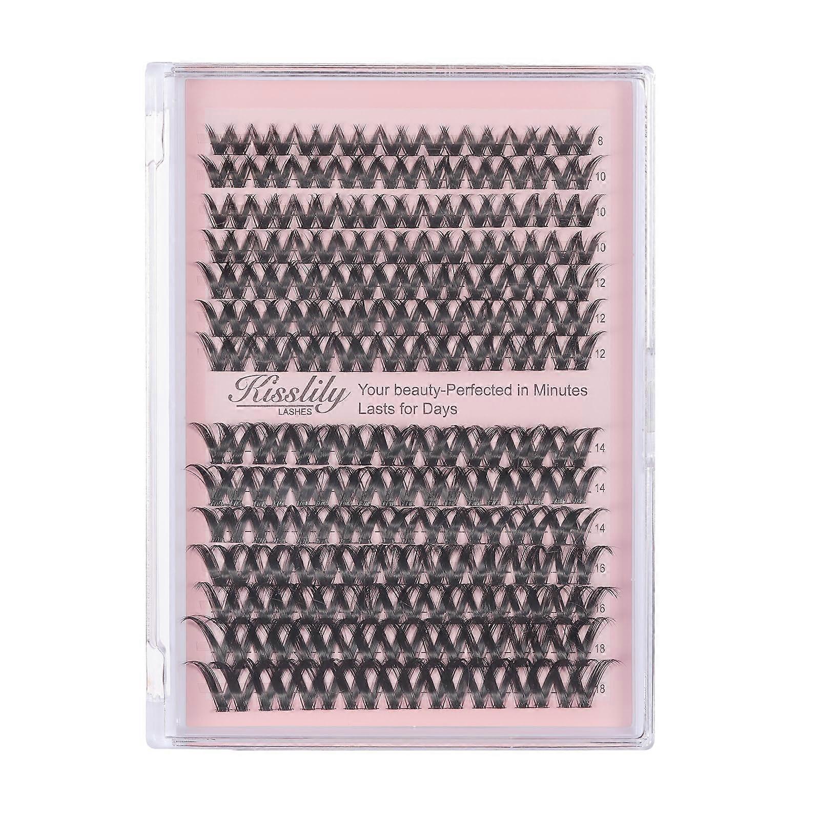 DIY Eyelash Extensions Kit with DCurl Spiky Wispy Cluster Lashes, Ultra Thin Band, Waterproof