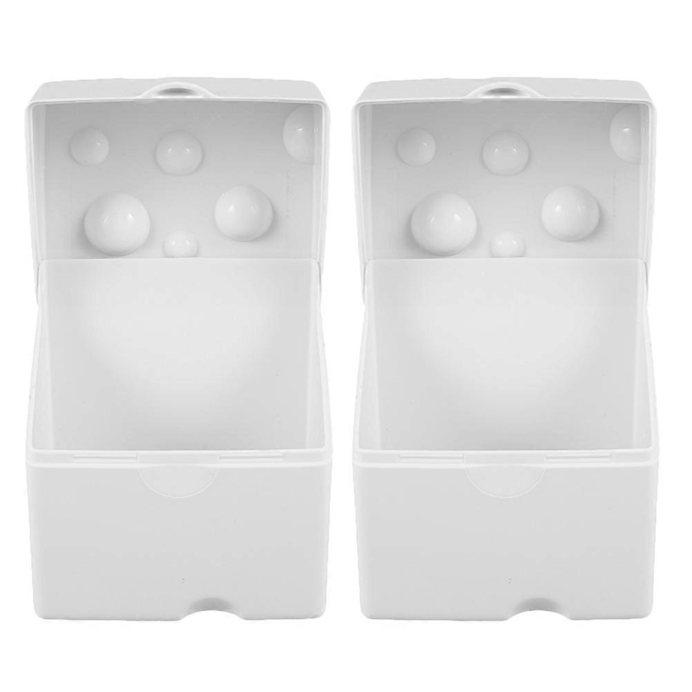 Cheese Storage Container for Fridge with 2Pcs White Plastic Cheese Holders