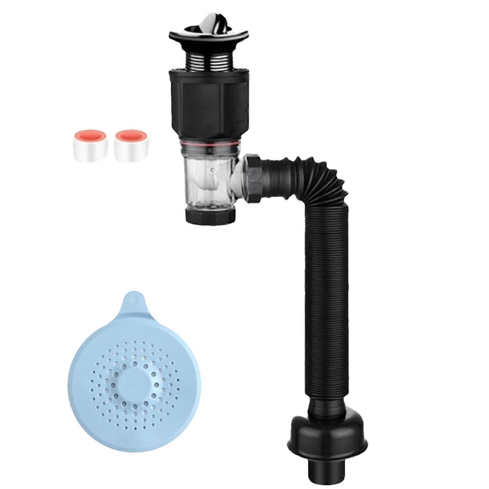 Kitchen Sink Drain Pipe with AntiClogging Leakproof Flexible PTrap for Bathroom and RV