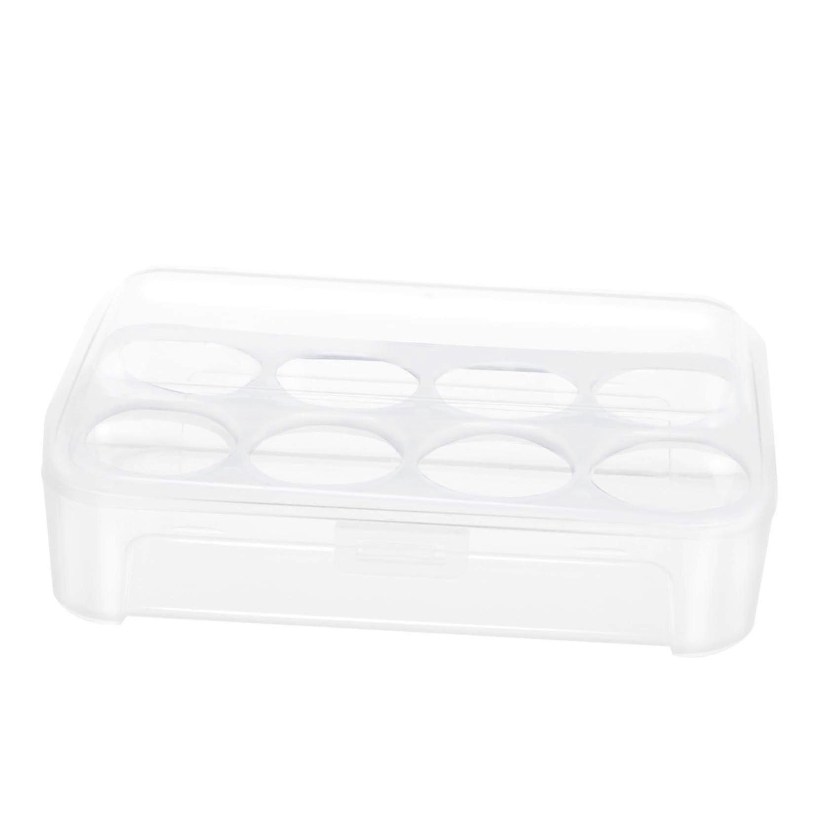 Egg Storage Container with Secure Lock, Stackable Transparent Egg Holder for Fridge and Travel