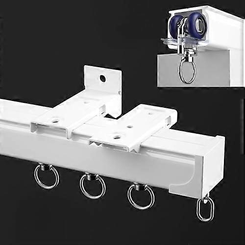 Heavy Duty Ceiling Curtain Track System 5M White, Smooth Sliding Room Divider Rail with Hooks