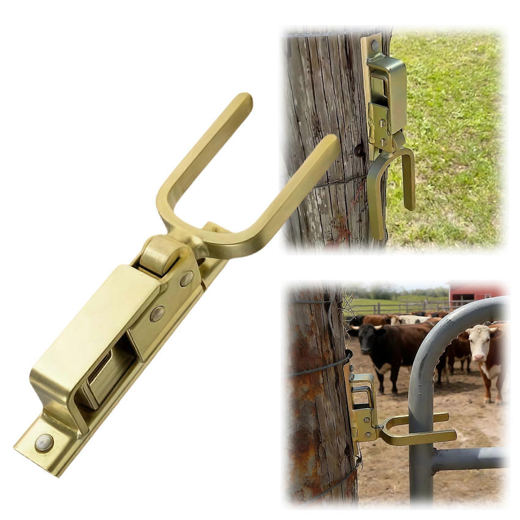 Heavy Duty Gate Latch with Instant AutoLocking, OneHand Use, Weatherproof Steel for Farm, Ranch, Backyard