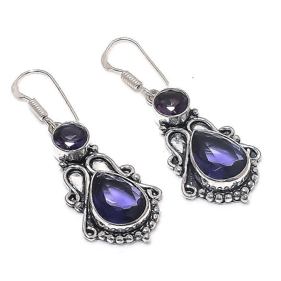 Amethyst Gemstone 925 Sterling Silver Earring 1.97"