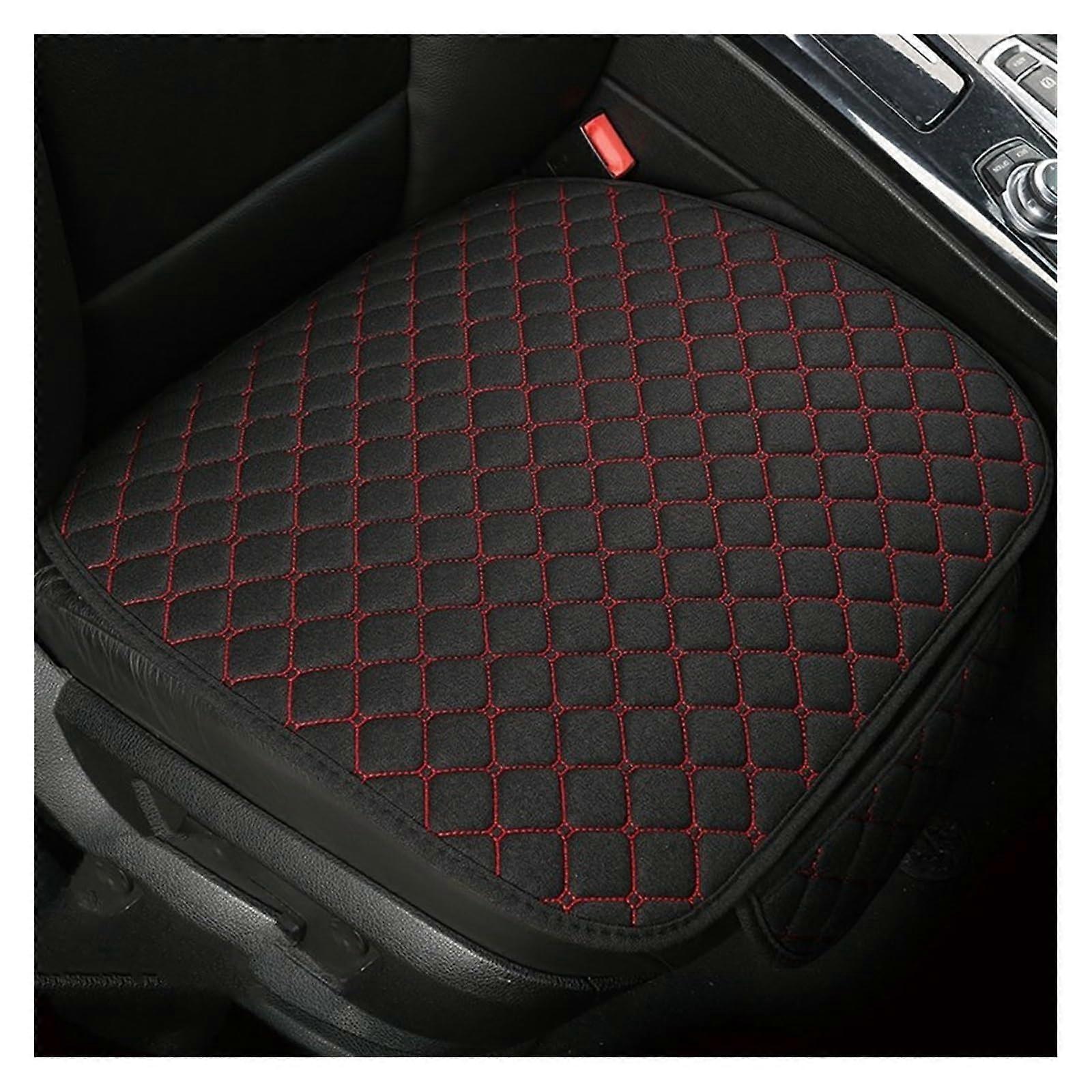 Car Seat Covers Full Set Universal Flax Breathable Summer Protector Black Red Easy Install