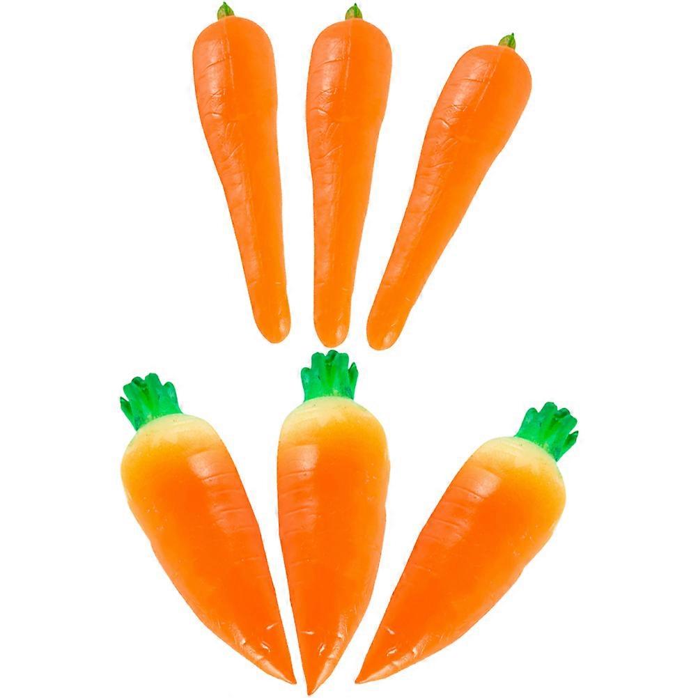 Artificial Carrots PVC Small Carrot Models for Decor 6Pcs Assorted Color