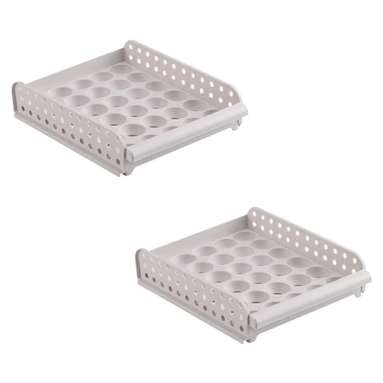 Pull Out Egg Holder for Refrigerator with Groove Design and Individual Slots, SpaceSaving Storage Tray