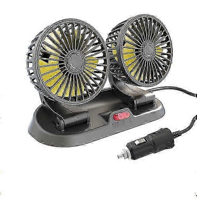25-26 Summer New Car Double Head Fan Adjustable Multi-function Car Mini Double Head Small Fan