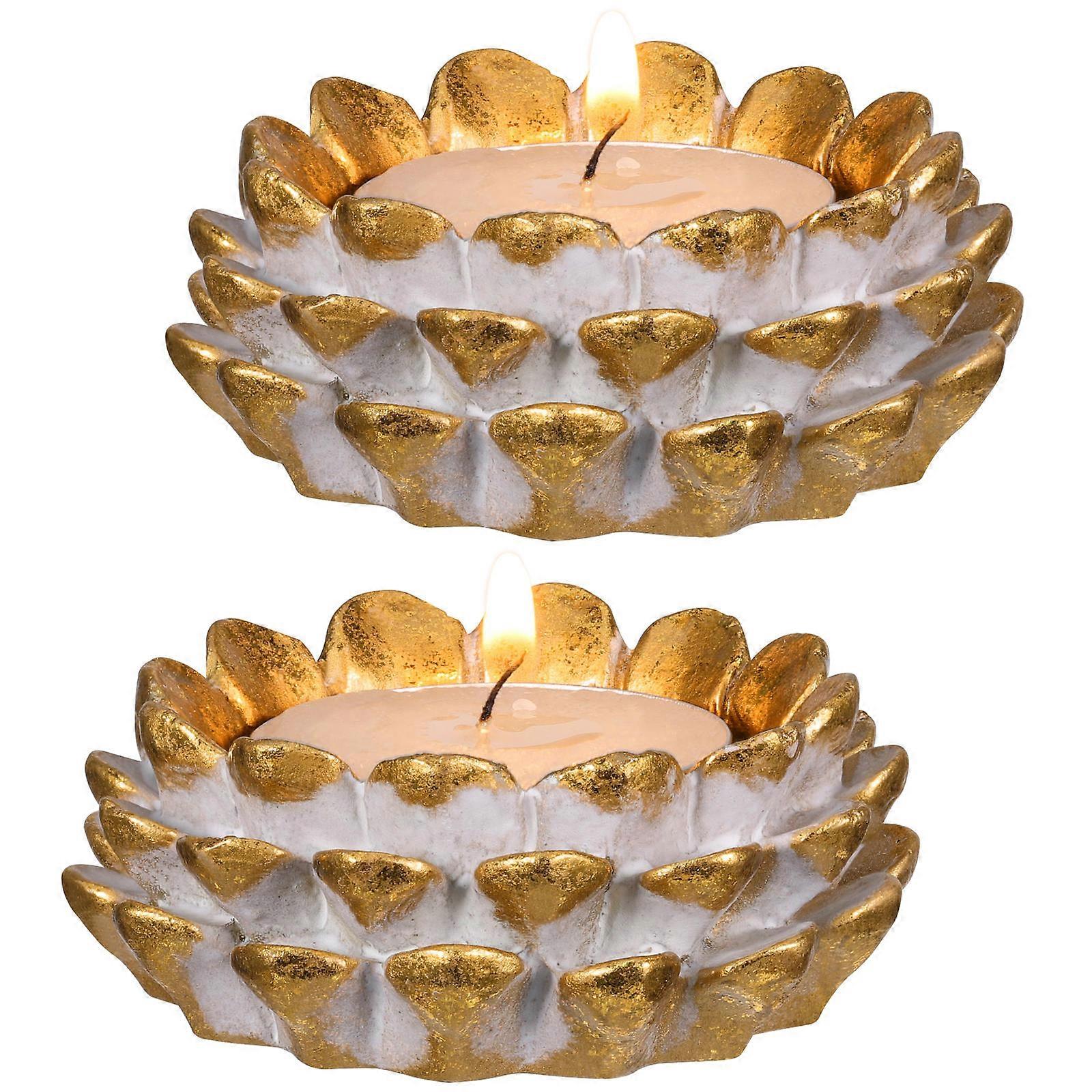 Cone Shaped Candlestick for Decor 2Pcs Household Adornments