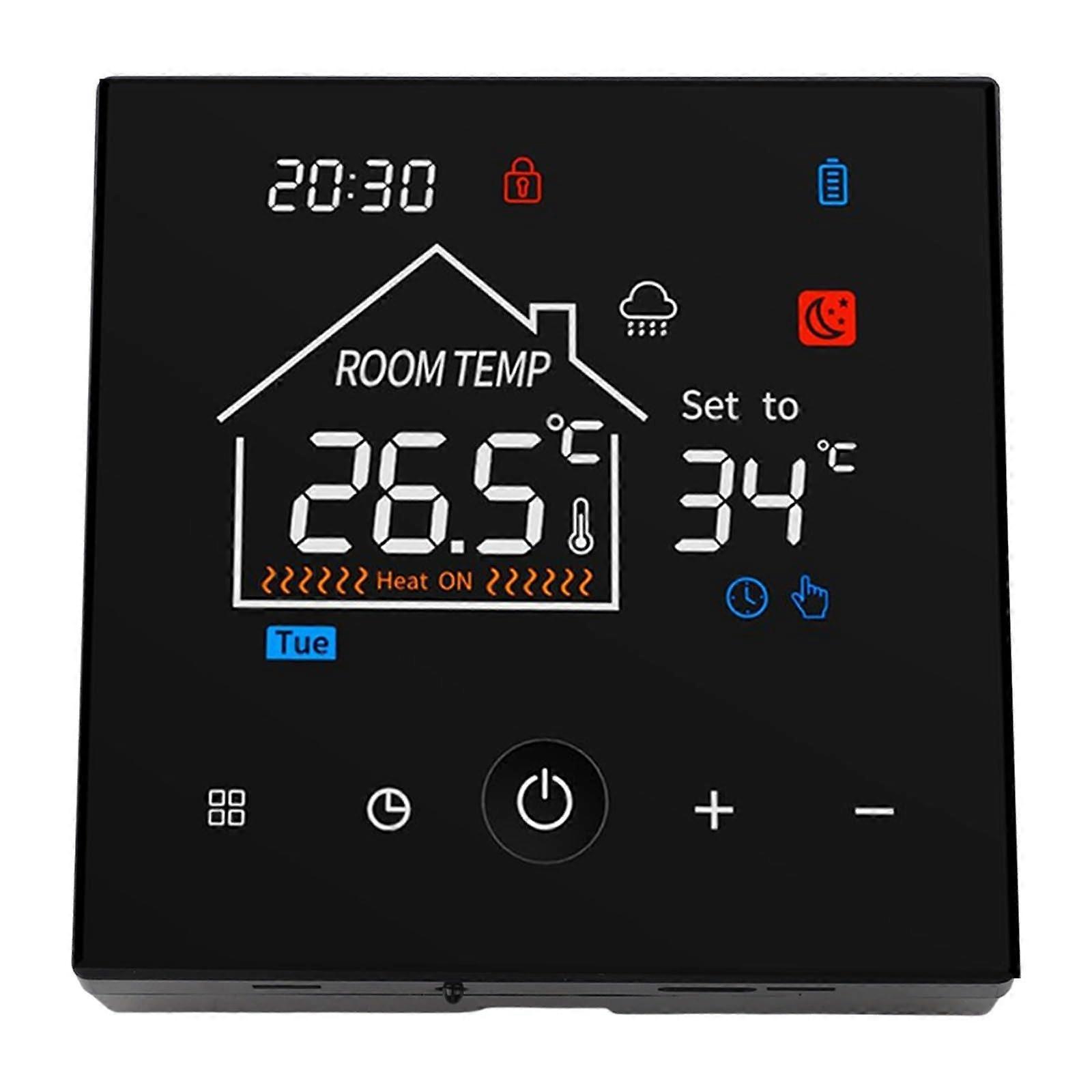 Programmable Thermostat with Touch Control Screen, Wall Mounted Digital Temperature Controller for Boiler