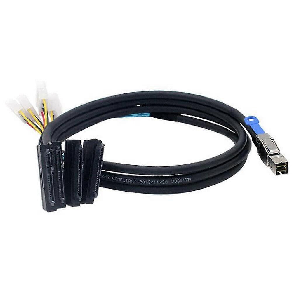 Mini SAS HD SFF8644 to 4x SAS SFF8482 Server Adapter Cable 2m Black Speed Data Transfer
