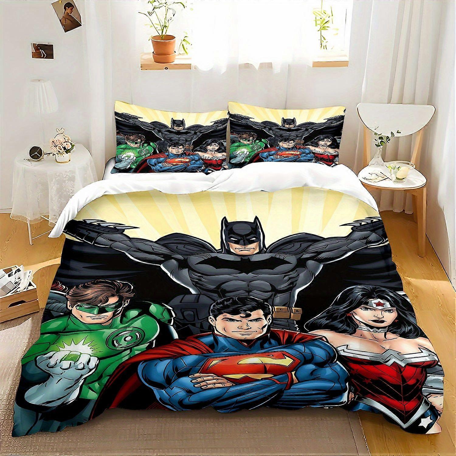 [Batman Bedding Set] 3pcs Bedding set Batman Bedding Set - Soft and Comfortable Multi-Colour Printing