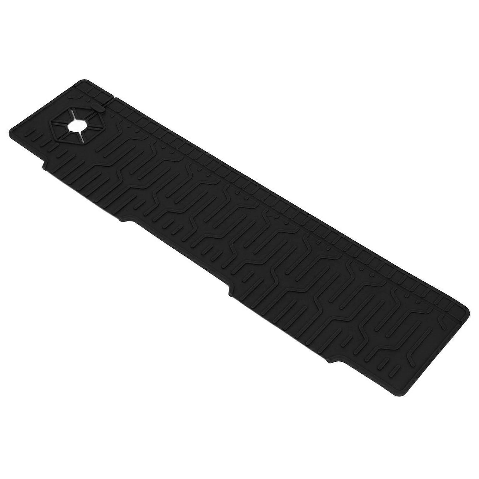 Silicone Faucet Mat with Adjustable Hole, Waterproof Kitchen Sink Splash Guard, QuickDrying Black Ref:8011