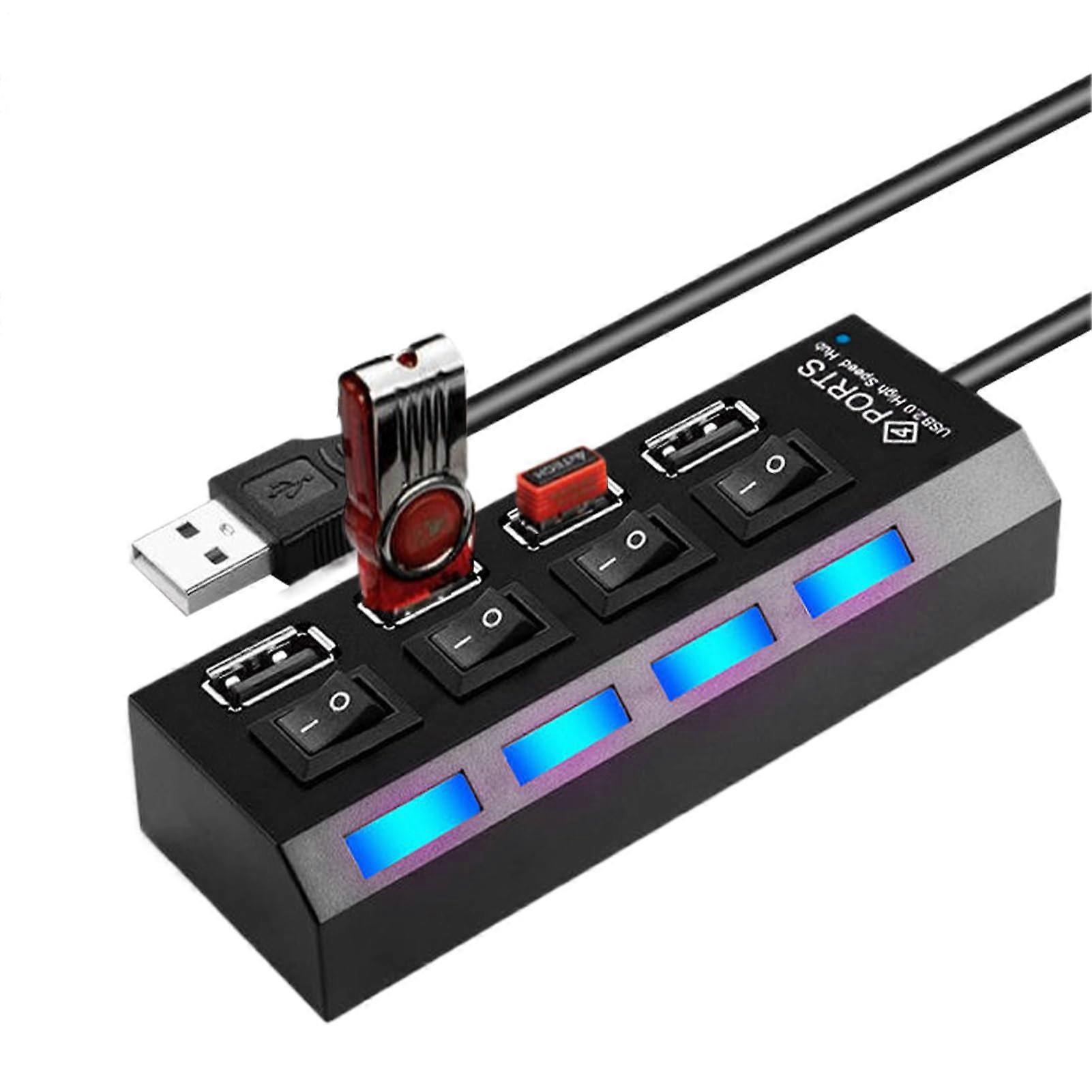 USB C Hub MultiPort Adapter with Independent Port Control and Speed Data for MacBook Pro