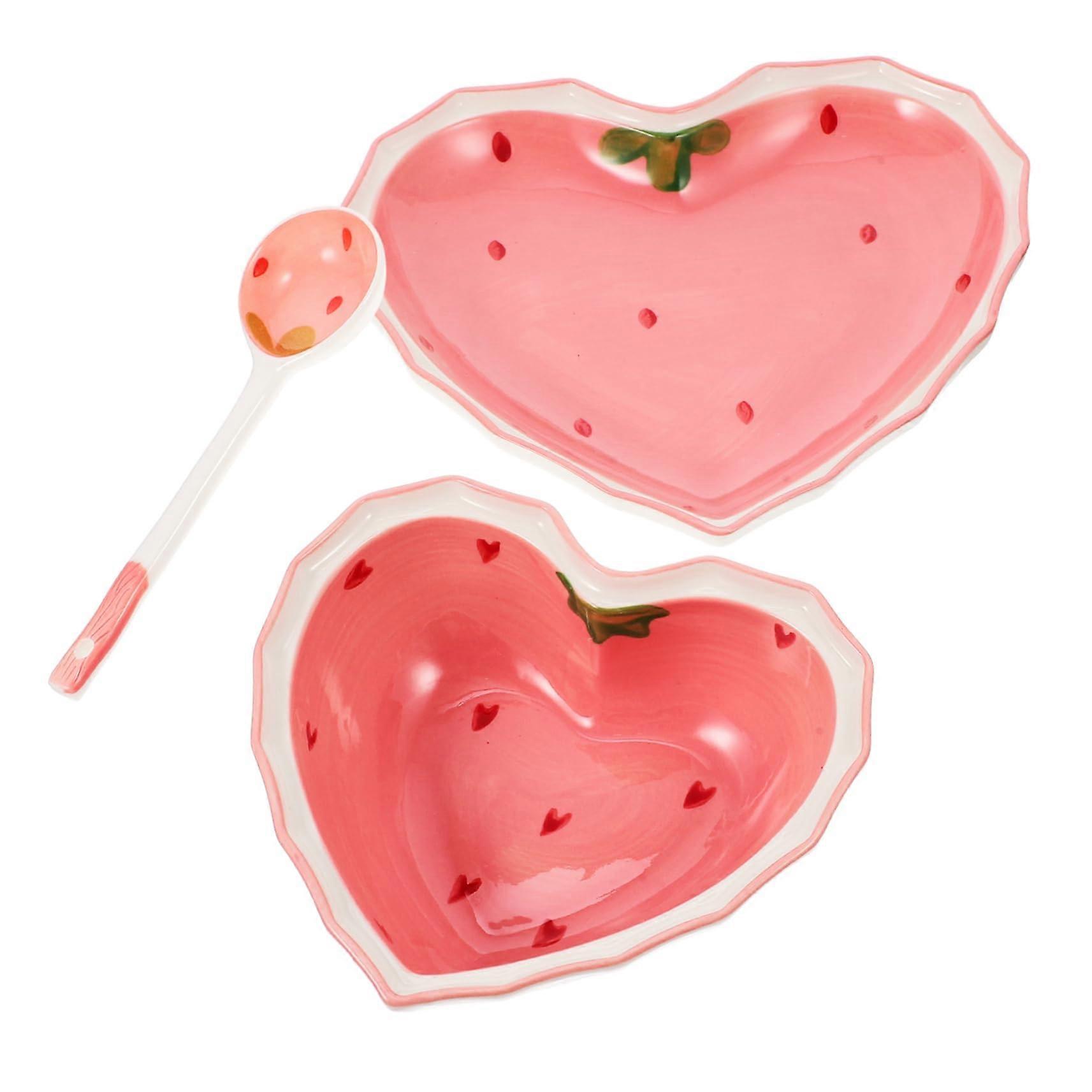 Serving Bowls and Plates Set for Fruit Salad Dessert with Matching Spoons, Stackable and Easy Clean