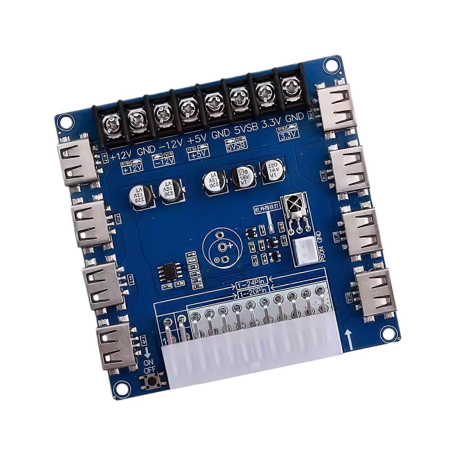 Strong Computer Power Supply Extension with 8 USB Charging Specks & Removable Linkage Simple Installation for Devices Multicolor