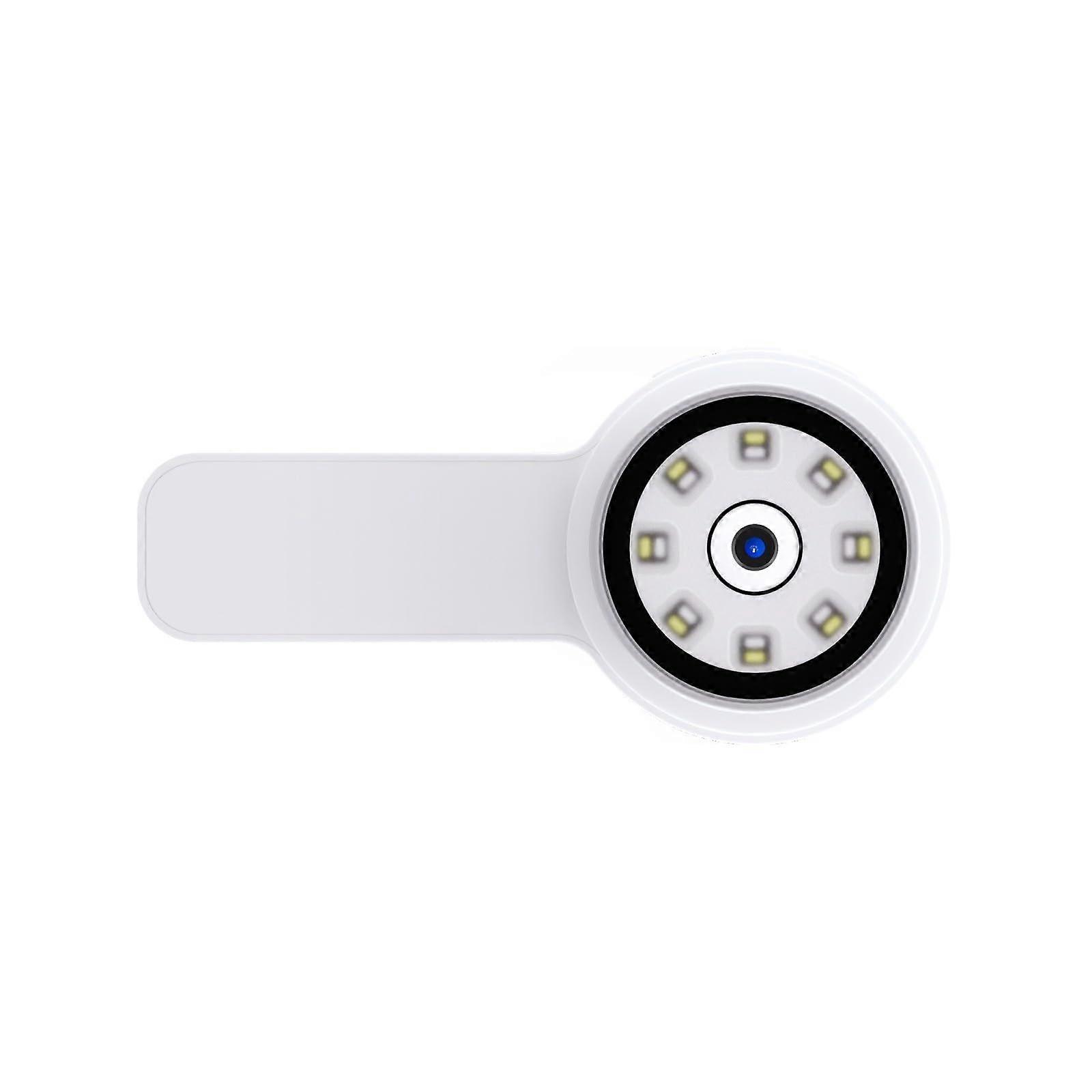 Portable Handheld Microscope with 16 LED Lights USB Rechargeable for Outdoor Exploration White