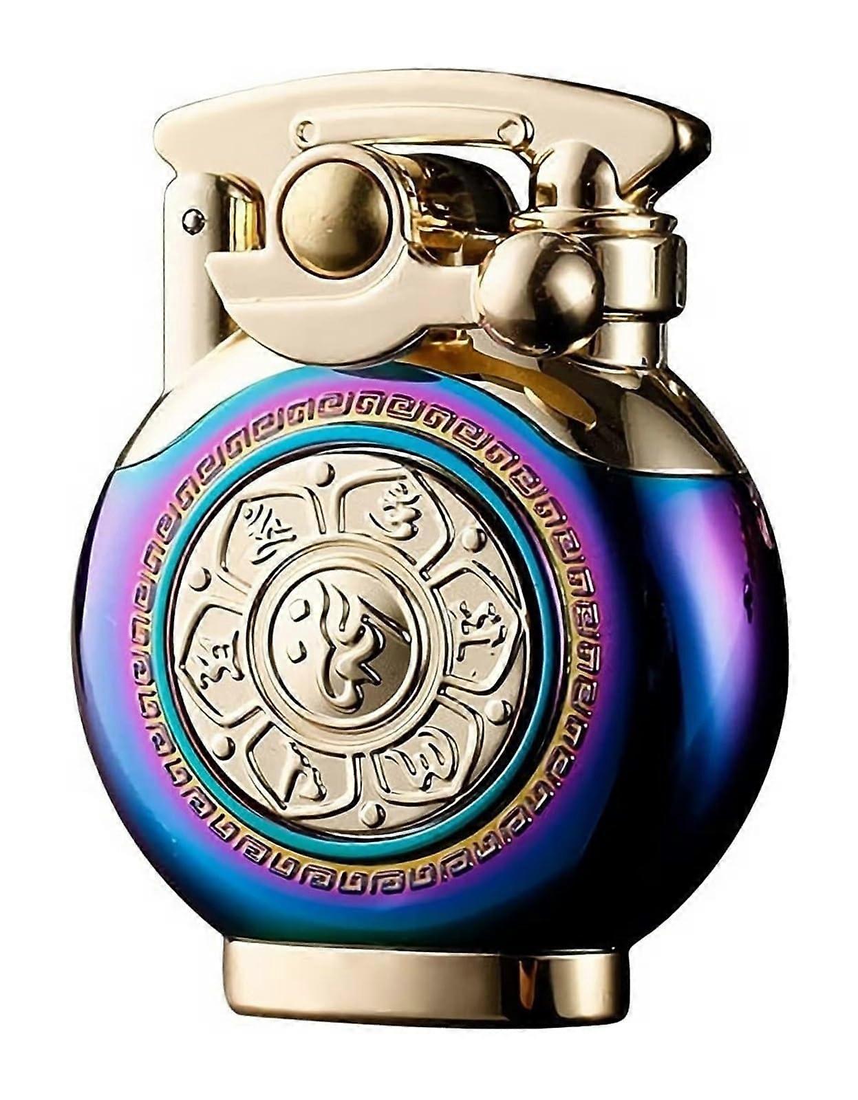 Kerosene Lighter with Durable Brass Wheel Ignition, Soft Flame, Reusable, Purple (No Fuel)