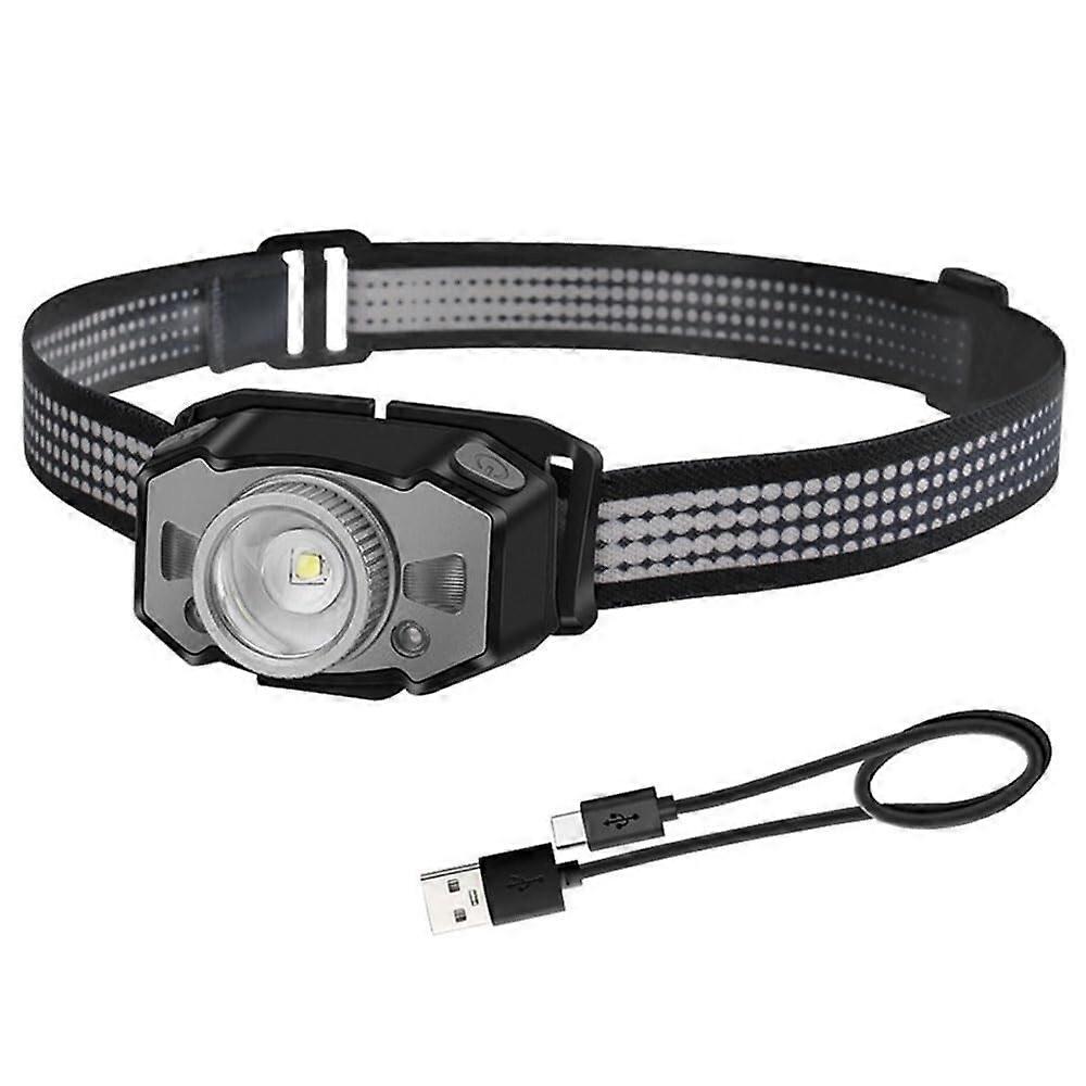 LED Headlamp with Motion Sensor, Rechargeable Waterproof Camping Head Torch, Super Bright Adjustable