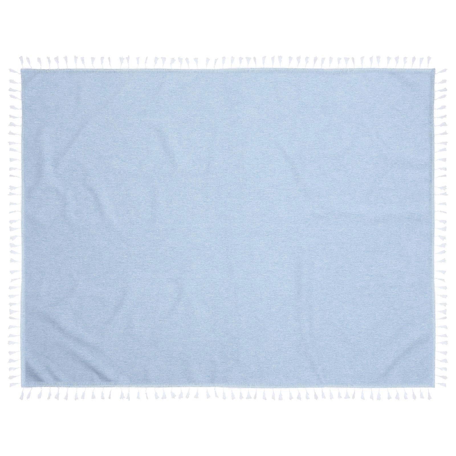 Decorative Polyester Rectangle Table Cover Sky-Blue For Family Gatherings 1Set