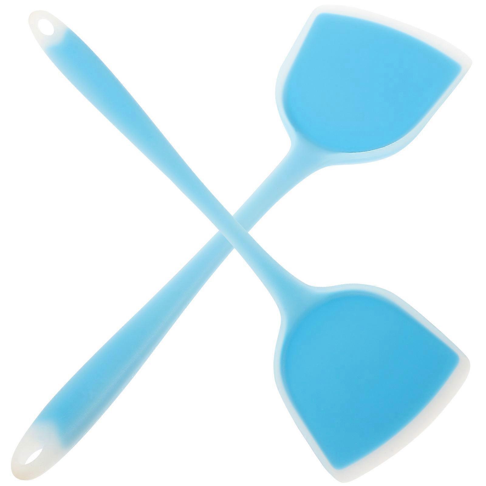 Multi-Function Silicone Spatulas for Kitchen Use with 2Pcs Wok Cooking Set