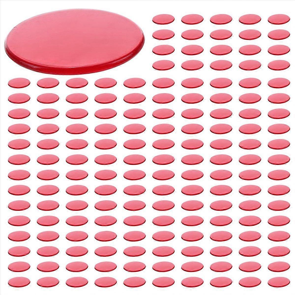 100pcs Clear Red Plastic Bingo Chips 1.9cm