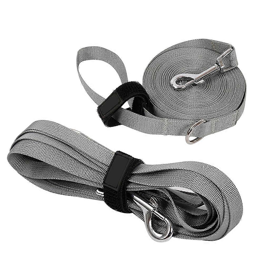 Pet Pulling Rope Dog Nylon Training Strap for Controlling 2Pcs in Grey