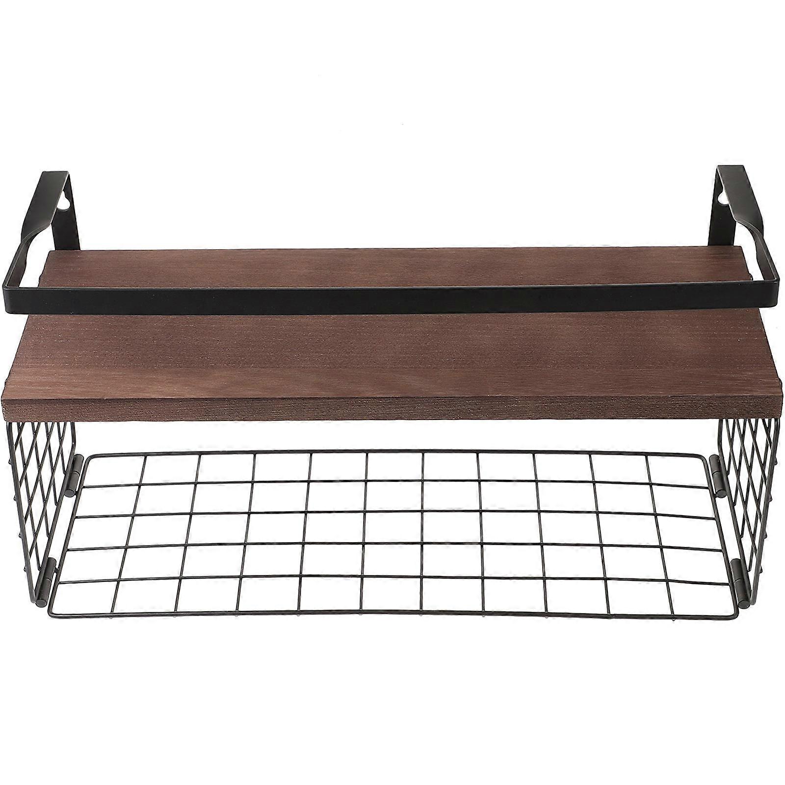 Bathroom Wall Organizer Wooden Floating Shelf for Bathroom Storage