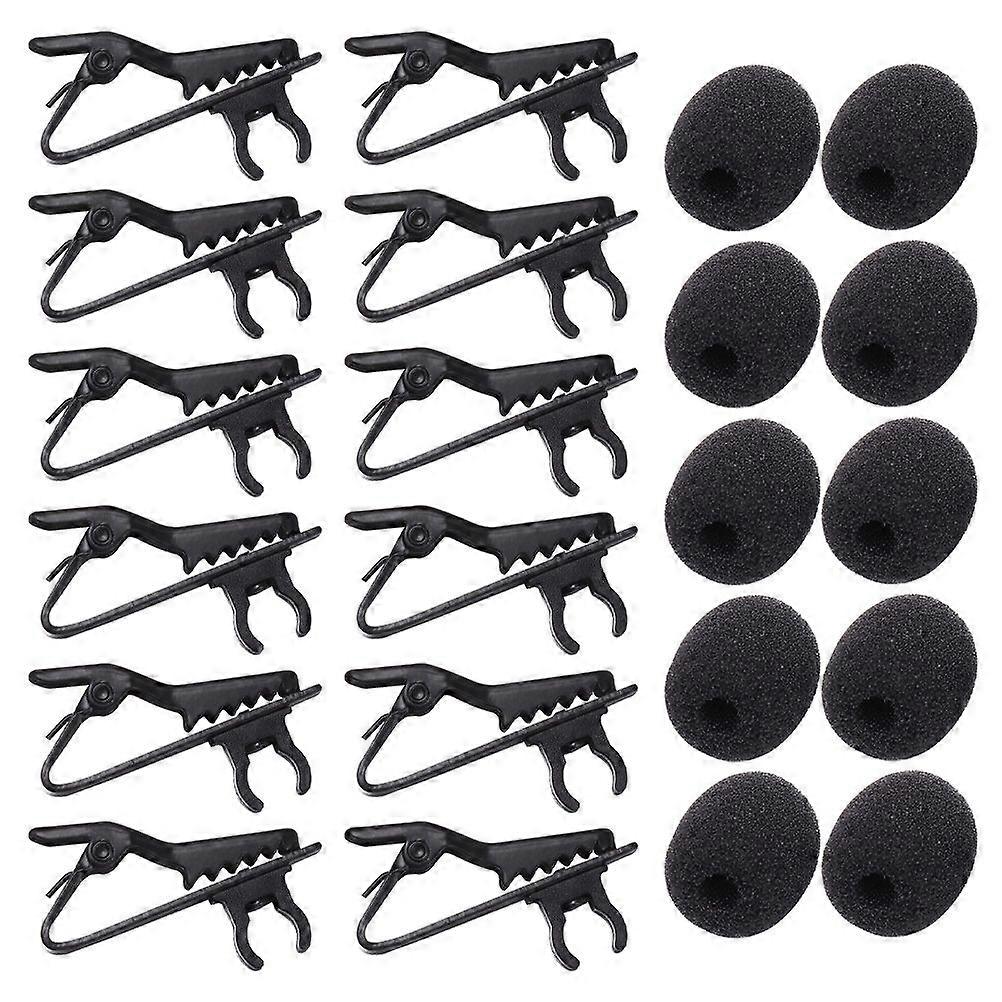 24pcs Microphone Sponge Covers Microphone Clips Microphone Accessories