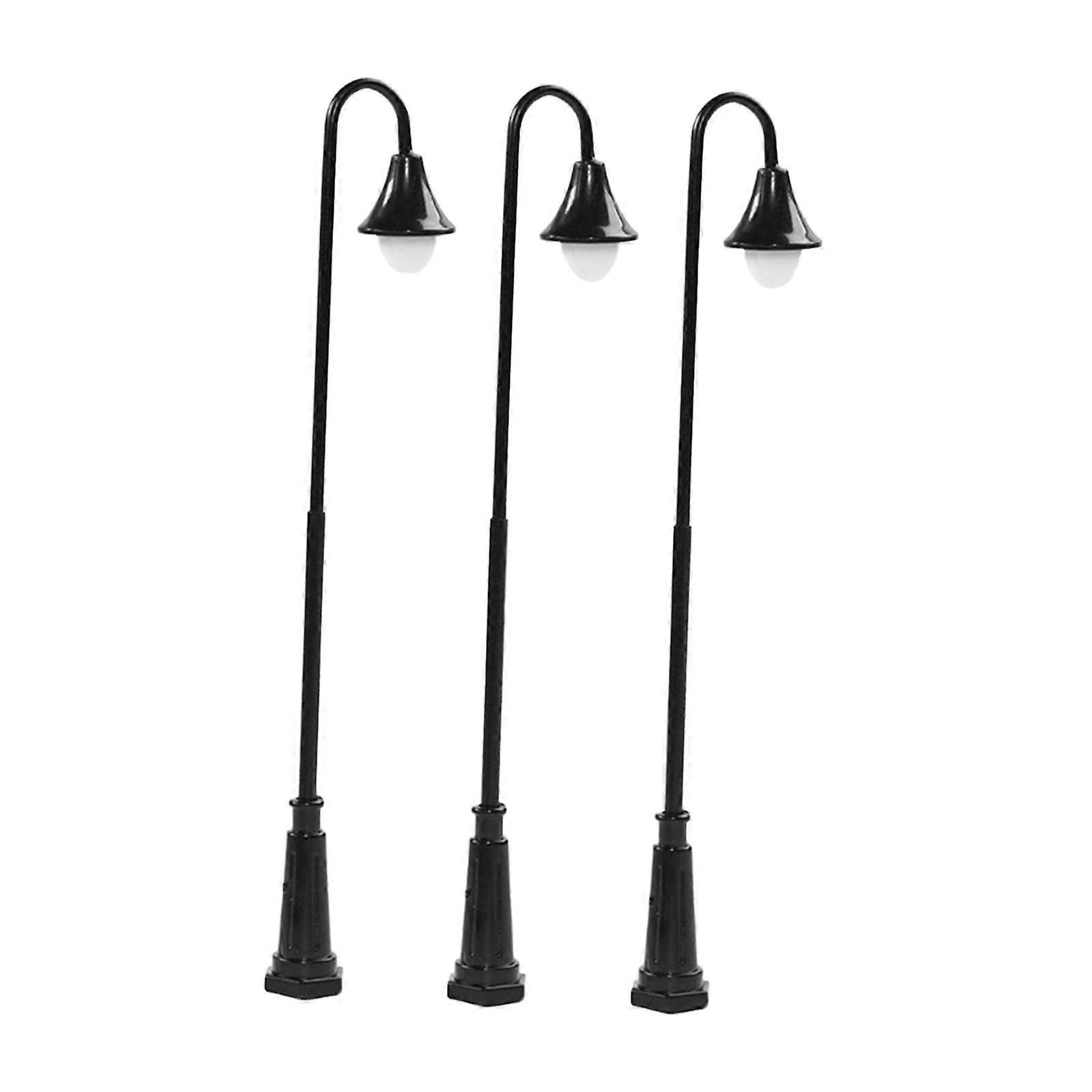 3x Mini Street Posts Light Model Dollhouse Decoration 3V Retro Simulation Layout