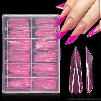 Crystal Nail Extension ABS Mold for Quick Light Cured Nail Salon Natural Fit Artificial Tips Paperless Tray Design Multicolor
