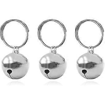 Lot de 3 clochettes pour collier de chien ou chat, accessoires de pendentif pour animaux de compagnie, clochettes d'entraînement anti-perte en acier inoxydable.