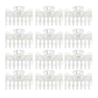 12pcs Hair Claw Clip Transparent Prevent Slip Strong Hold Elegant Plastic Hair Clamps for Women Girls