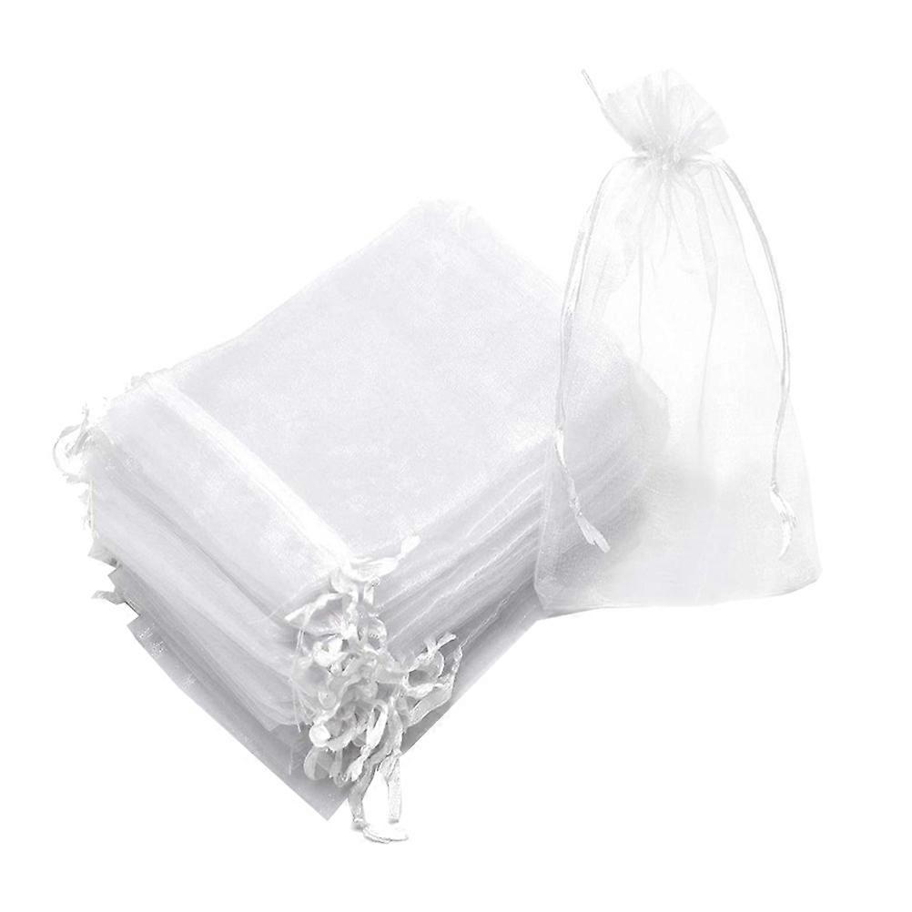 Candy Pouch Drawstring Bag for Storage Use 100Pcs White Gauze Material