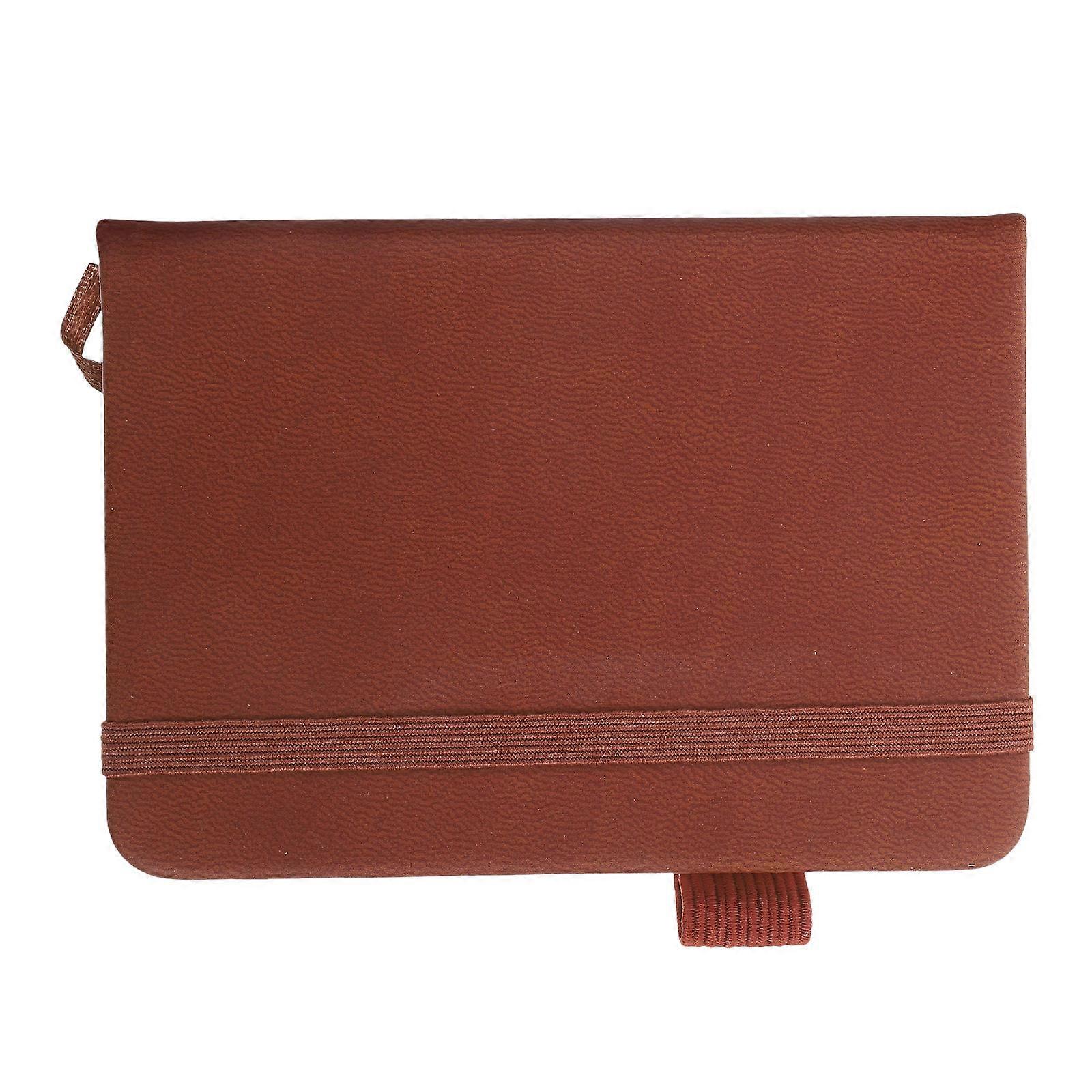 Brown Portable Pocket Notepad for Office Paper PU Notebook