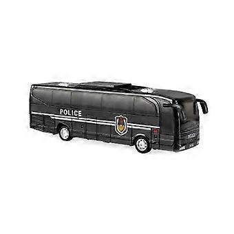 Ônibus de brinquedo com mecanismo de fricção, som e luzes, modelo de ônibus escolar da polícia, bombeiros e resgate, com portas que abrem para crianças.