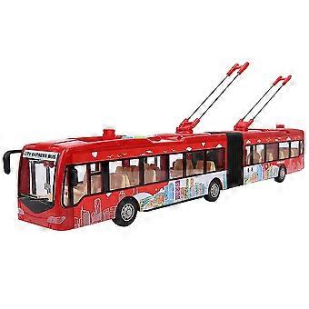 Kids' Inertia-Powered Bus Toy with Music, Lights & Educational Traffic Sounds