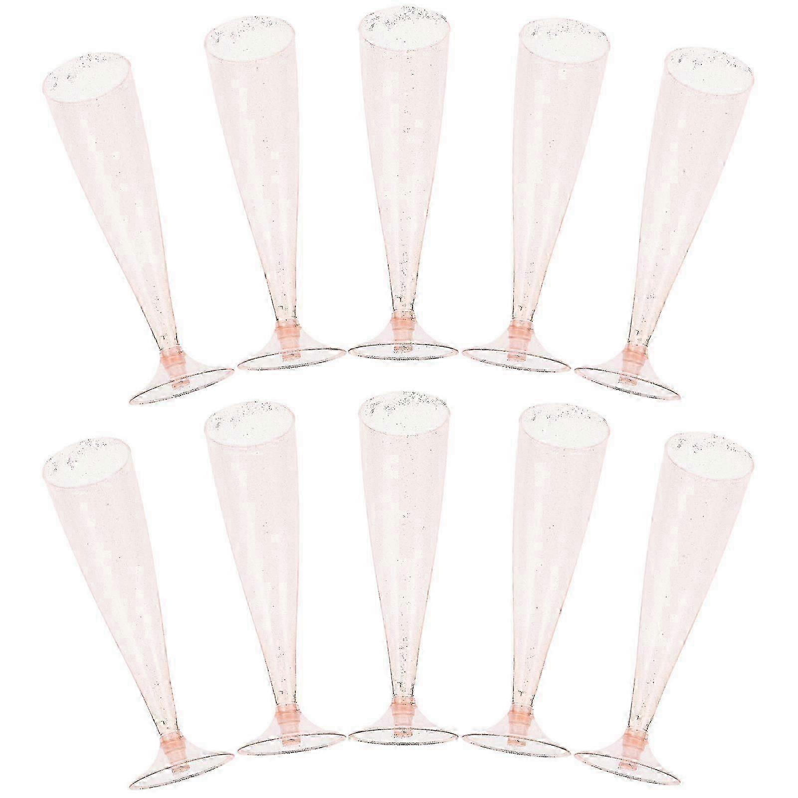 Rosy Goblets for Party 10Pcs Flutes
