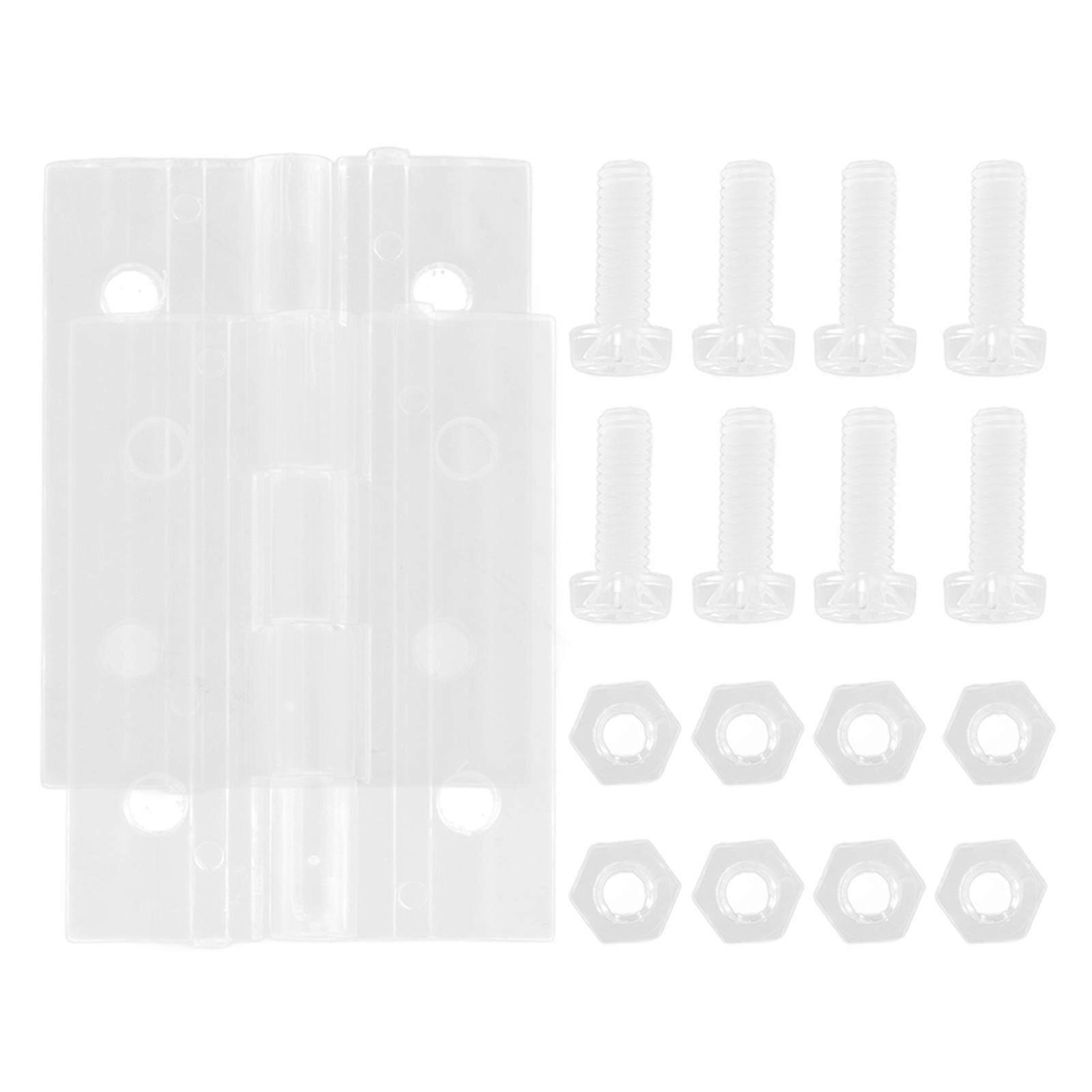 Acrylic Hinges Door Hinge compatible withFolding Function 2Sets Transparent Durable Hinges